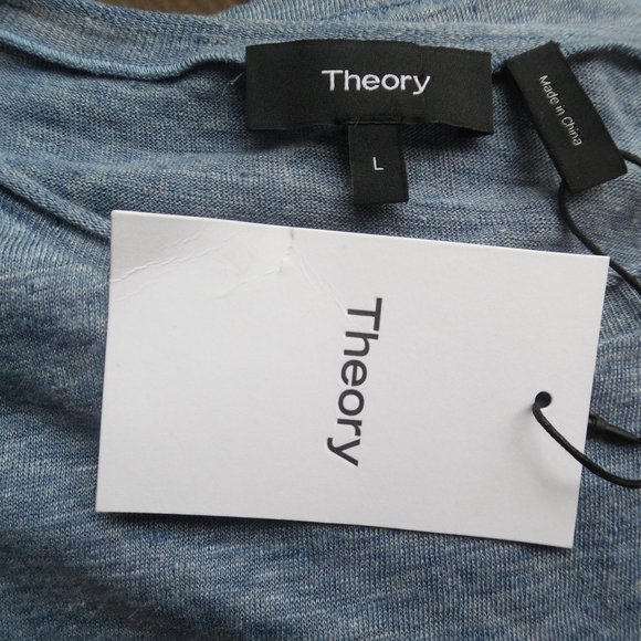 Theory Ginala Cash Casual Top Linen Scoop Neck Tee - Picture 8 of 8